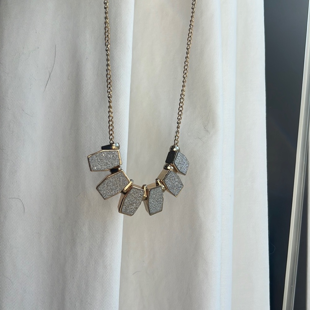 Gold Shimmering Silver Pendant Necklace